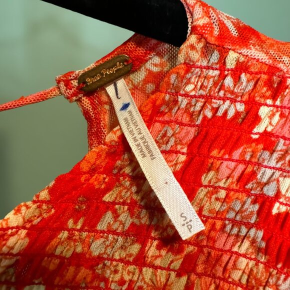 Free People Up for Anything Blouse in Cherry Combo Small - Picture 11 of 11